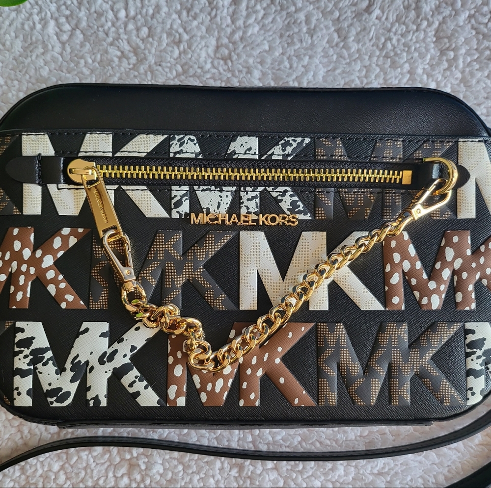 🆕MICHAEL KORS Jet Set Item Large Graphic Logo Chain Crossbody👜 - Picture 8 of 11